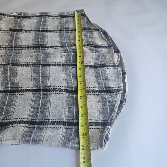 Lemon Grass Linen Blend Casual Button Up Striped Shirt Flannel Style Large - Picture 5 of 7